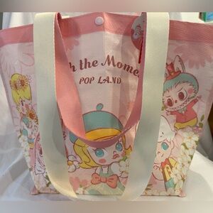Pop Mart Popland Pink and Cream Tote Bag